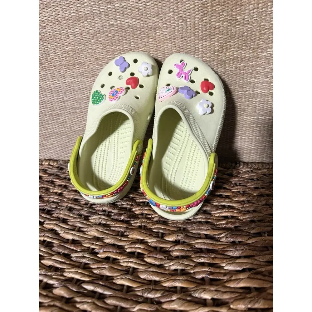 Crocs Kids' Classic Clogs with Jibbitz Charms Sz 3
